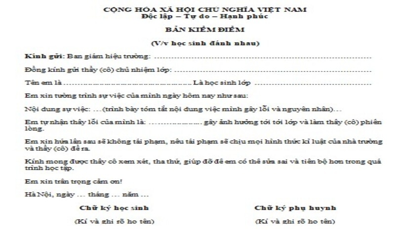 Cách viết bản kiểm điểm & Mẫu viết bản kiểm điểm 2022